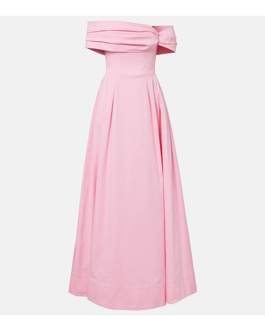 Rebecca Vallance Pink Dianthe Off-Shoulder Bustier Gown
