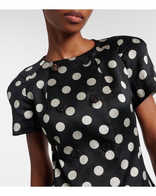 Dries Van Noten Black Polka-Dot Double-Breasted Blazer