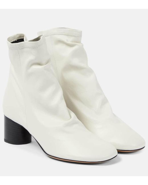 Isabel Marant White Ankle Boots Laeden aus Leder