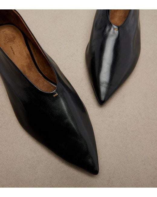 Khaite Black Miriam Leather Ballet Flats