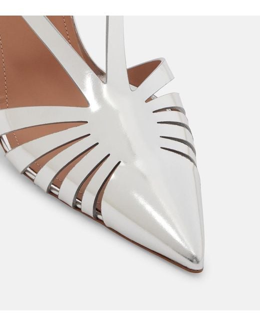 Malone Souliers Janette Metallic Leather Slingback Pumps