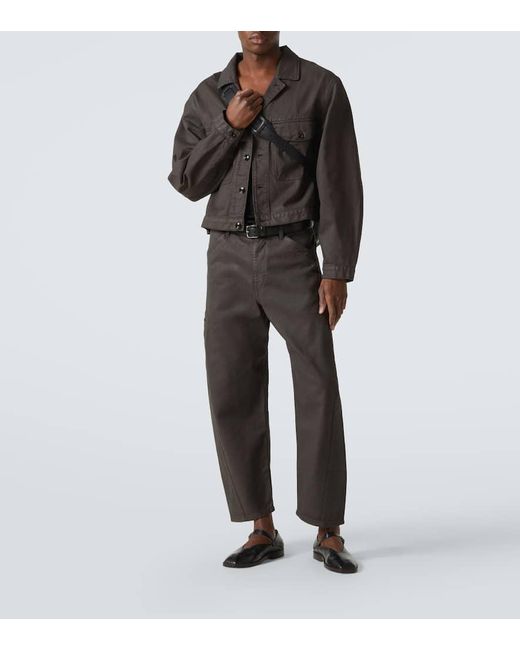 Lemaire Black Coated Denim Jacket for men