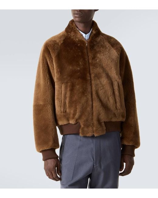 Chaqueta De Borrego Auralee de hombre de color Brown