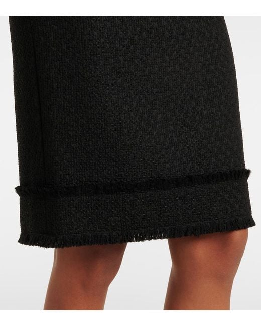 Dolce & Gabbana Black Wool-Blend Tweed Pencil Skirt