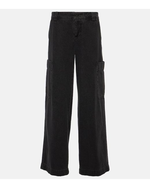 Vince Black Mid-Rise Cargo Jeans