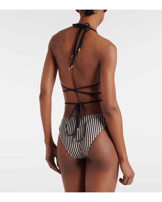 Loewe White Paula's Ibiza Printed Triangle Bikini Top