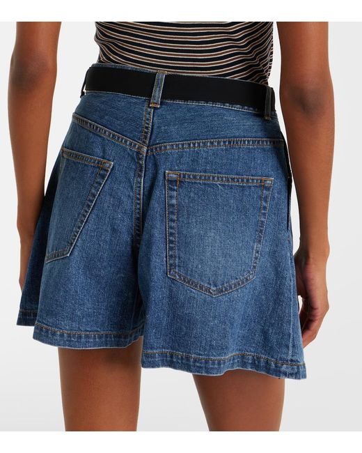Sacai Black Paneled Denim Shorts