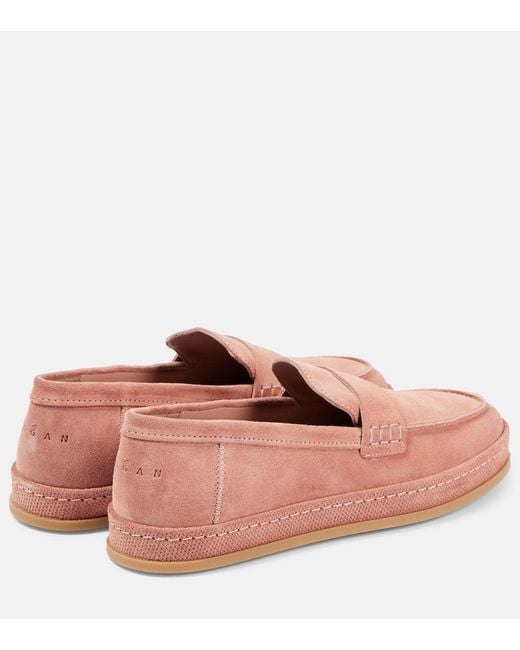 Hogan Pink H683 Suede Loafers