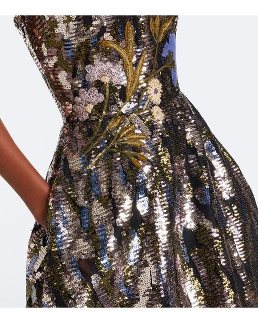 Elie Saab Black Embellished Silk-Blend Bustier Gown