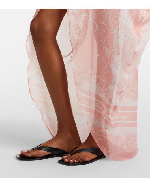 Balmain Pink Printed Silk Beach Dress