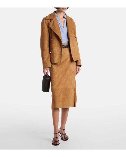 Proenza Schouler Brown Leather Midi Skirt