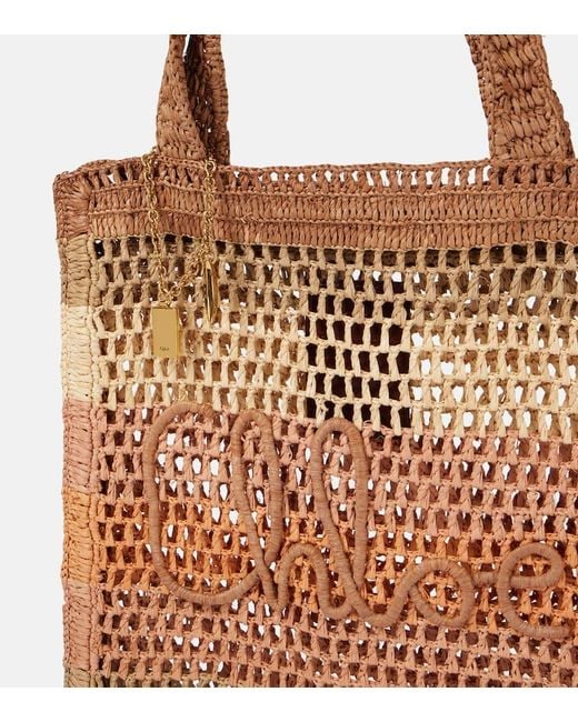 Cabas Summer Banana En Raphia Chloé en coloris Brown