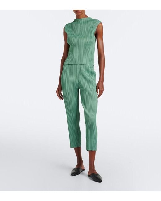 Pleats Please Issey Miyake Green Monthly Colors: August Pleated Top