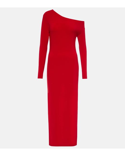 Norma Kamali Red One-shoulder Maxi Dress