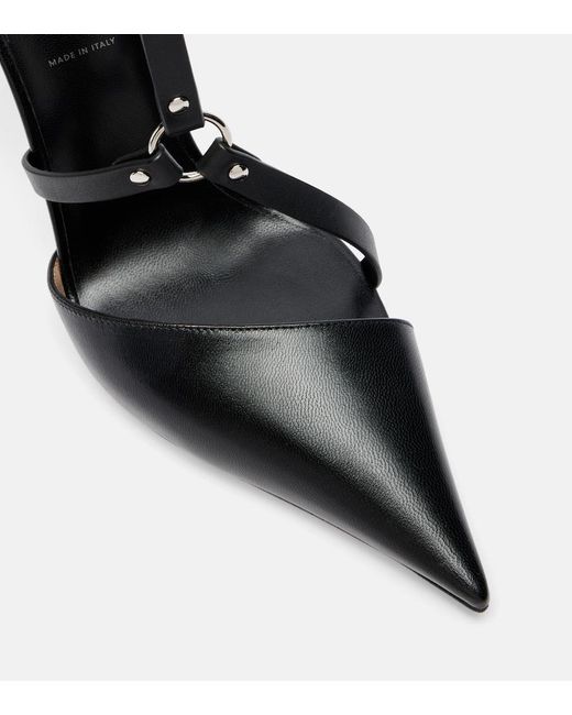 Tom Ford Black Harness Leather Slingback Pumps