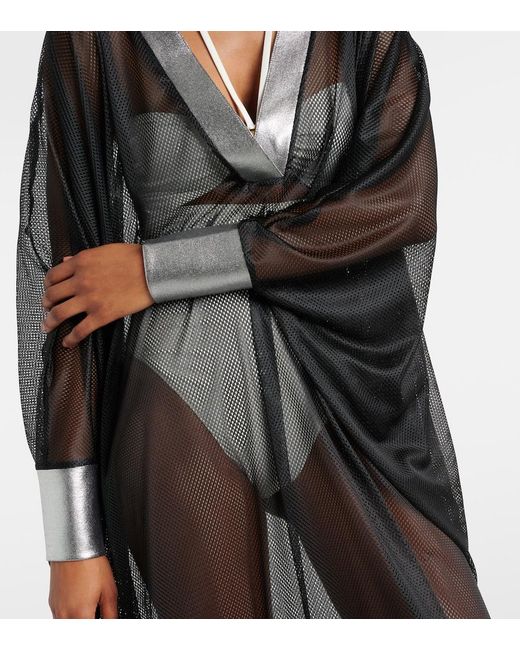 Balmain Black Mesh Kaftan