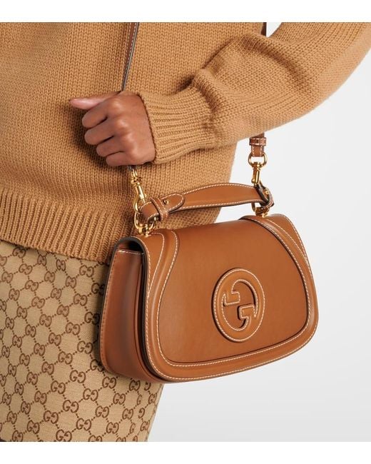 Gucci Brown Tote Bag Blondie Small Aus Leder
