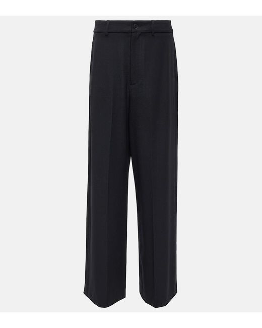 Nili Lotan Blue Johan Virgin Wool Wide-Leg Pants