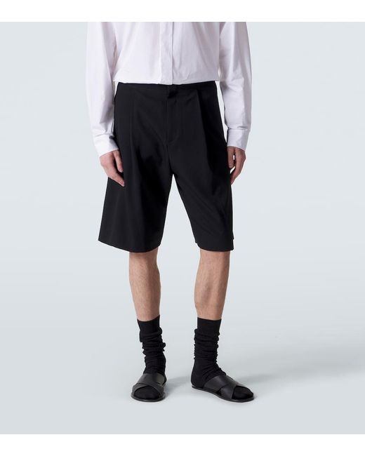 The Row Black Sayed Wool Shorts for men