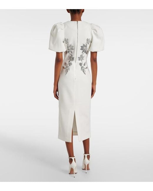 Rebecca Vallance White Bridal Lucilla Embellished Midi Dress