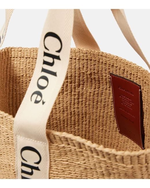Chloé Chloe X Mifuko Woody Large Raffia Tote in Natural | Lyst