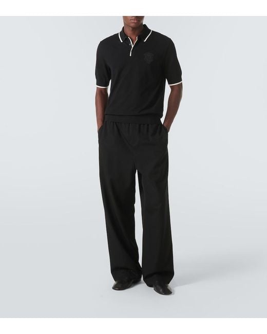 Dolce & Gabbana Black Cotton Polo With Logo for men