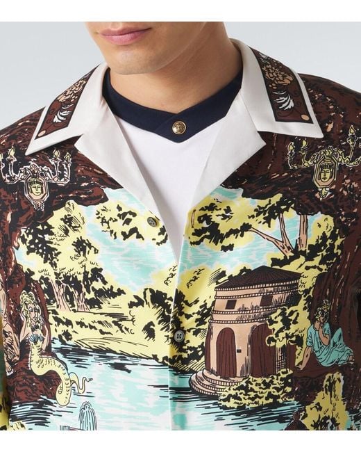 Versace Multicolor Printed Silk Shirt for men
