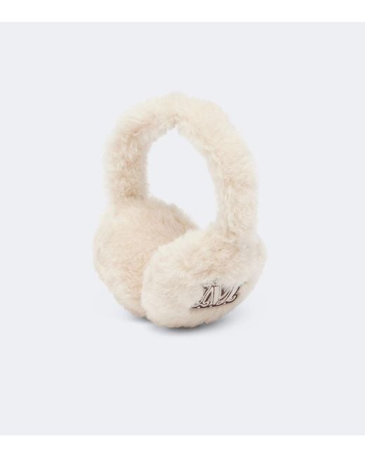 Max Mara White Alpaca, Wool, And Silk Teddy Earmuffs