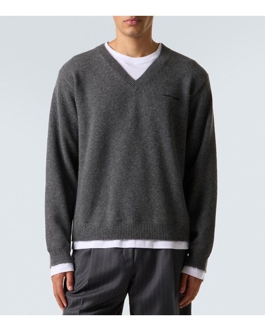 Miu Miu Gray Layered Cashmere Sweater for men