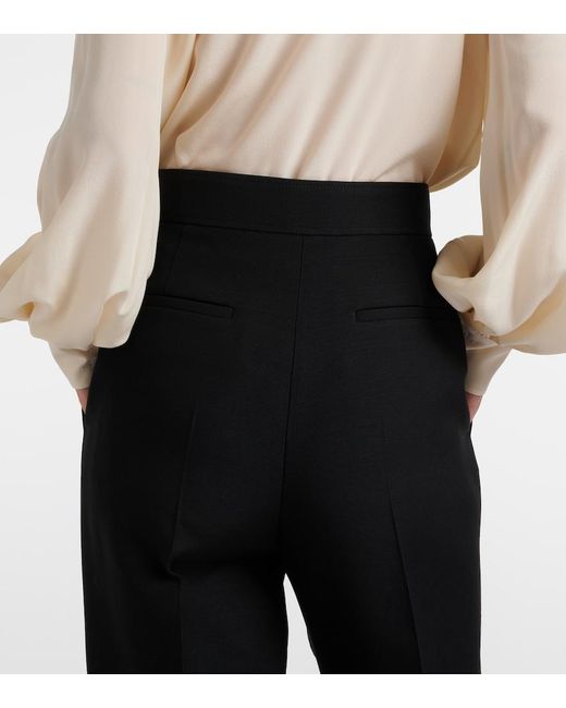 Valentino Black Crepe Couture Wide-Leg Pants