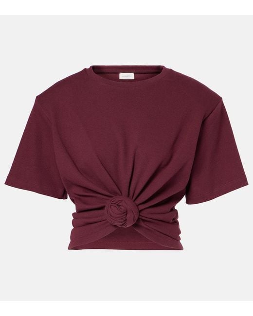 Magda Butrym Red Cotton-Blend Jersey T-Shirt