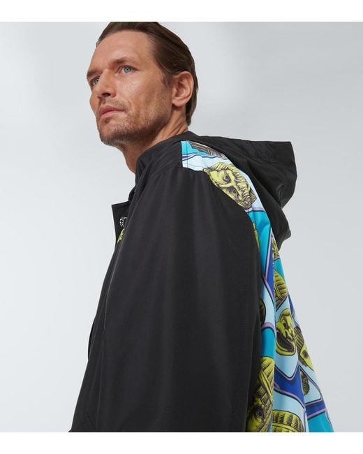 Versace Black La Maschere Printed Jacket for men