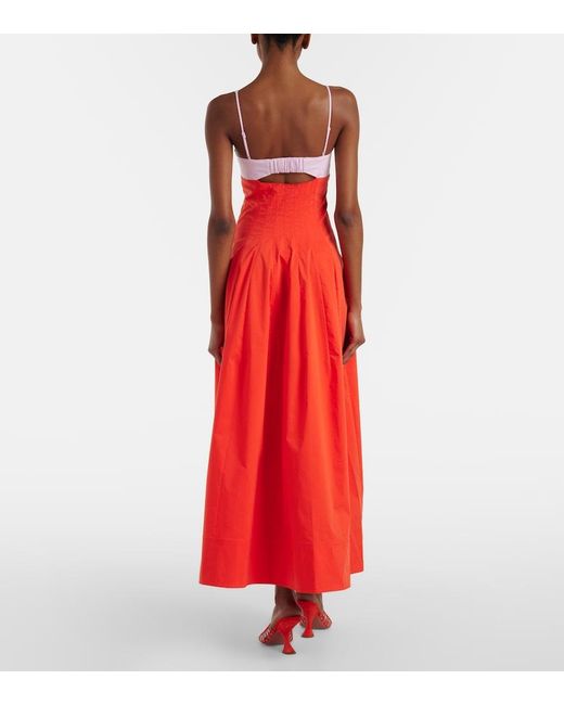 Jonathan Simkhai Red Maddy Cotton-Blend Poplin Midi Dress