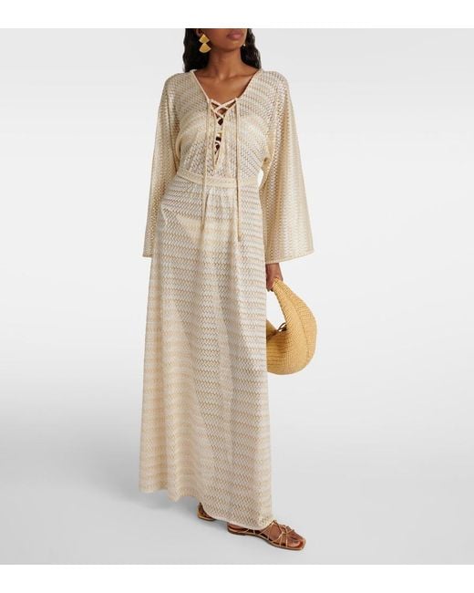 Melissa Odabash Natural Nina Crochet Kaftan