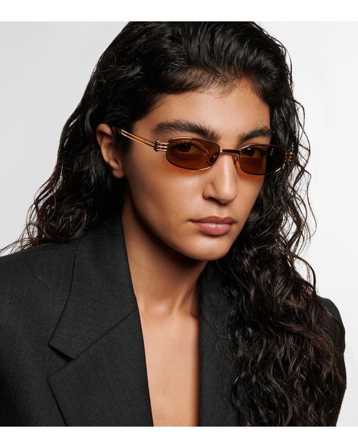 Bottega Veneta Natural Rectangular Sunglasses