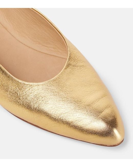 Gabriela Hearst Natural Andre Metallic Leather Ballet Flats