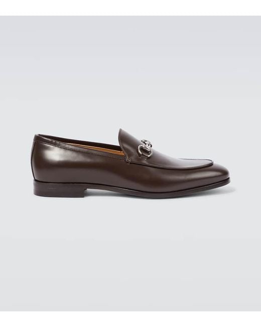 Gucci Brown Horsebit Leather Loafers for men