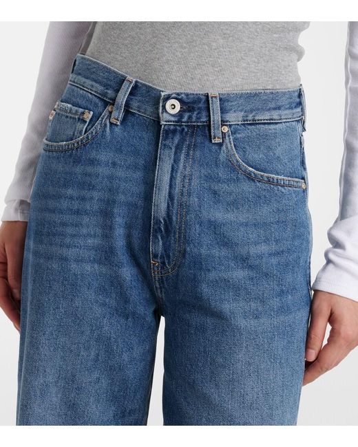 AG Jeans Blue Kora High-Rise Wide-Leg Jeans