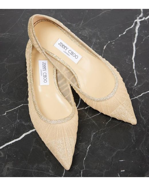 Jimmy Choo Natural Ballerinas Love Aus Tuell Mit Glitter