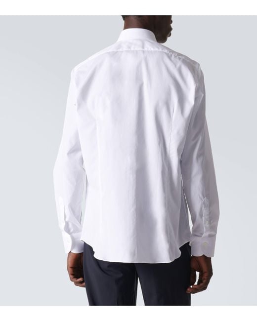 Thom Sweeney White Lecce Cotton Poplin Shirt for men