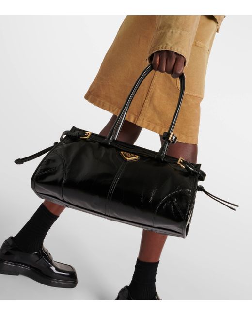 Prada medium leather shoulder bag hot sale
