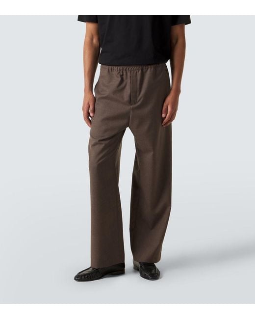 The Row Brown Ari Wool Wide-Leg Pants for men