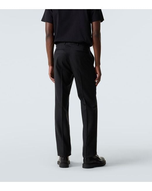 Givenchy Black Pinstripe Wool Straight Pants for men