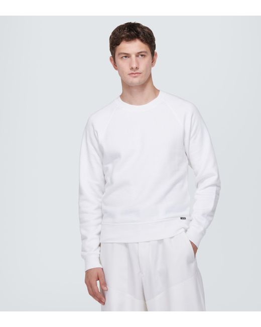 Tom Ford Cotton Sweatshirt in White for Men | Lyst UK