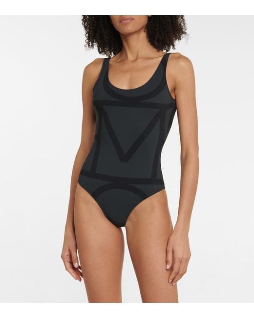 Totême  Black Logo Swimsuit