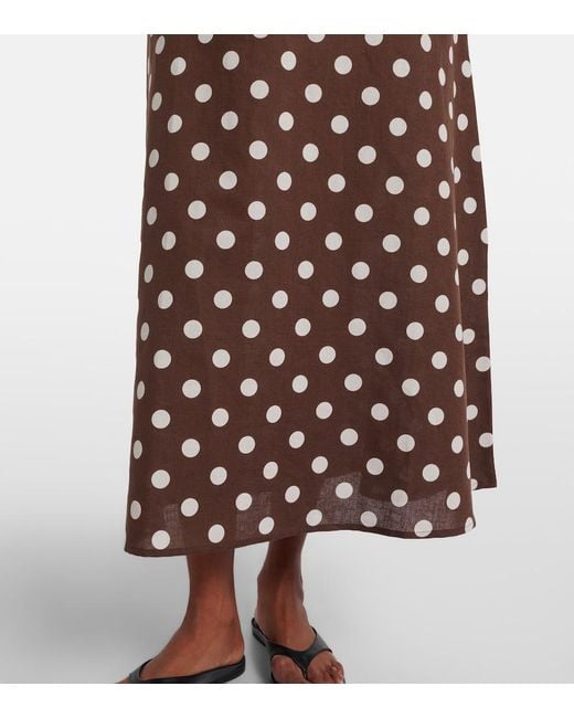 Asceno Brown Tallin Linen And Cotton Maxi Dress
