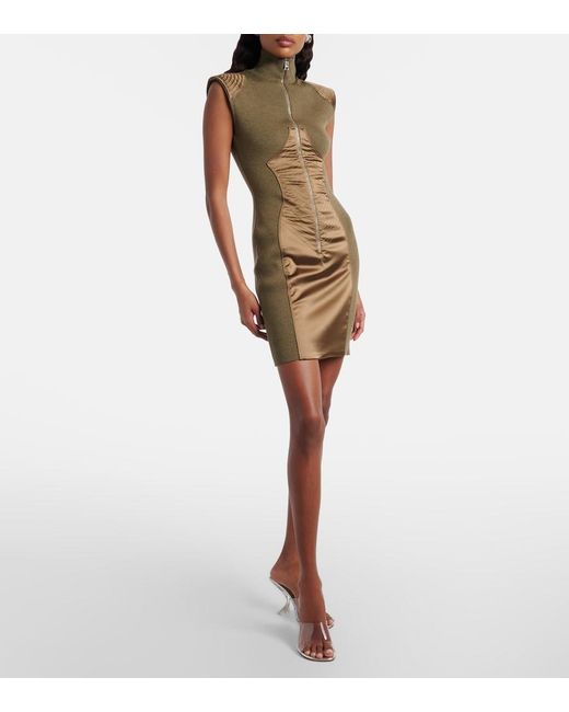 Jean Paul Gaultier Green Wool-Blend Minidress