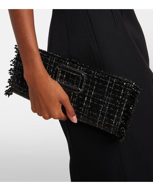Roger Vivier Black Pilgrim Mini Sequined Clutch