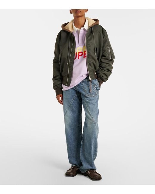 J.W. Anderson Black Shearling-Trimmed Bomber Jacket