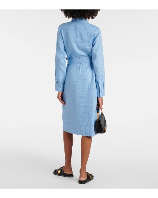 Polo Ralph Lauren Blue Linen Shirt Dress